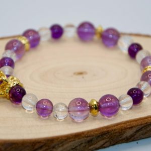 Bracelet améthyste/cristal de roche